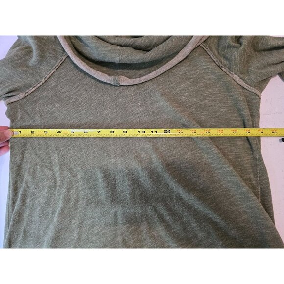 Free People Beach Two Body Green Cowl Neck Cocoon Pullover Top M/L - Picture 4 of 7
